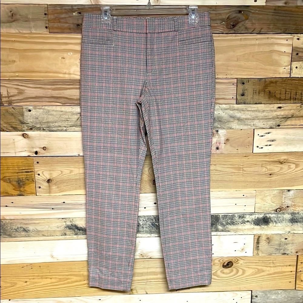 Banana Republic size 6 Orange, Pink, Brown, Tan Classic Plaid Crop Dress Pants
